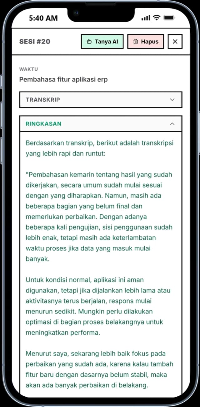 rAImeeting mobile app